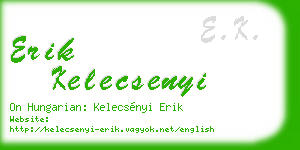 erik kelecsenyi business card